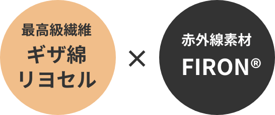 最高級繊維ギザ綿リヨセル×赤外線素材FIRON